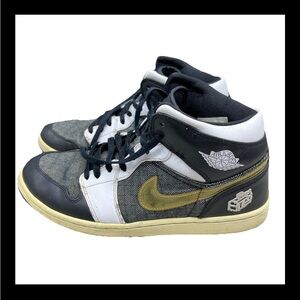Nike Air Jordan 1 “Fathers Day” Shoes Men’s Size 10.5 Retro Black White Tweed